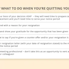 Tips on how to tell your boss you're quitting: inform them ASAP, be prepared with a reason, and stay professional.