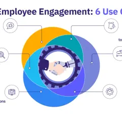 AI in employee engagement: 6 use cases, including AI-powered feedback analysis, bias detection, self-service, and fairer performance reviews.