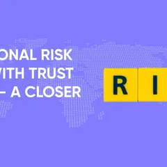 Reputational risk management: "Reputational risk begins with trust erosion - a closer look." The word RISK is spelled out in yellow tiles.