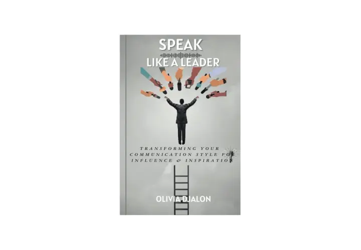 Master the art of influence and inspiration. This book cover, "Speak Like a Leader," shows a figure reaching for microphones, symbolizing the power of impactful communication.