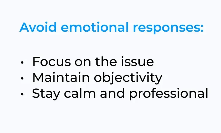 Tips for smart replies to rude comments: Focus on the issue, maintain objectivity, and stay calm and professional.