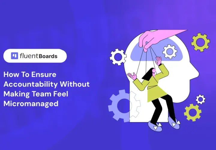 Illustration of a puppet controlled by strings, symbolizing the cadence of accountability. Gears suggest a well-oiled system for team success.