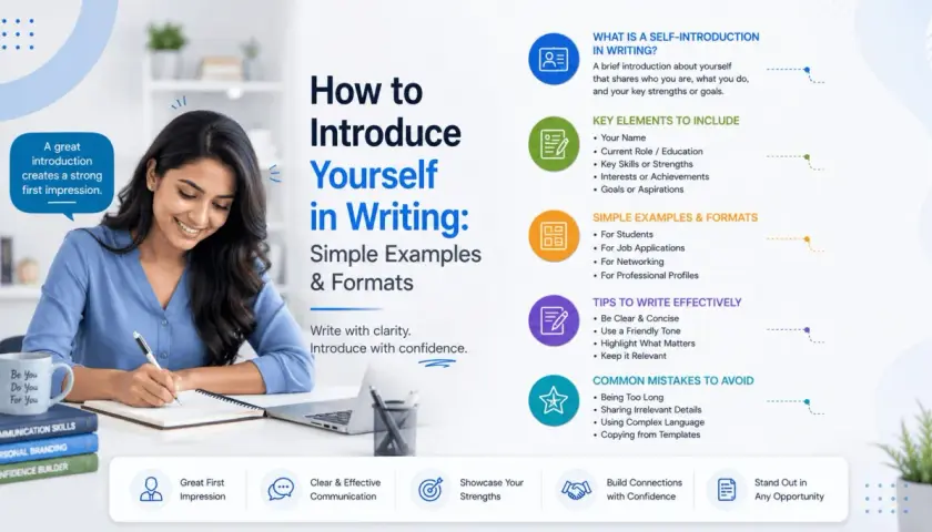 Learn how to introduce yourself in writing with this guide. It covers key elements, examples, and tips for a strong first impression.