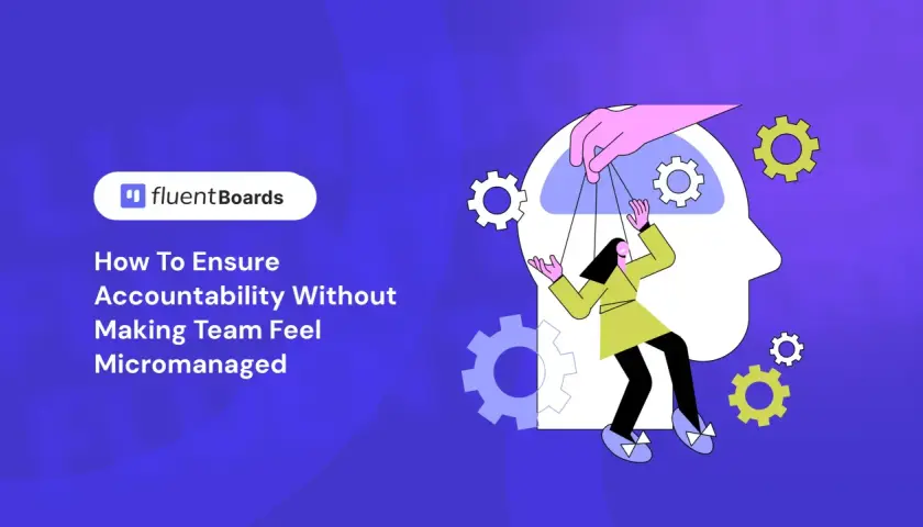 Illustration of a puppet controlled by strings, symbolizing the cadence of accountability. Gears suggest a well-oiled system for team success.
