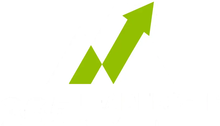Logo for 365 Leadership Summit, featuring white mountain peaks with a green upward arrow, symbolizing growth and progress.